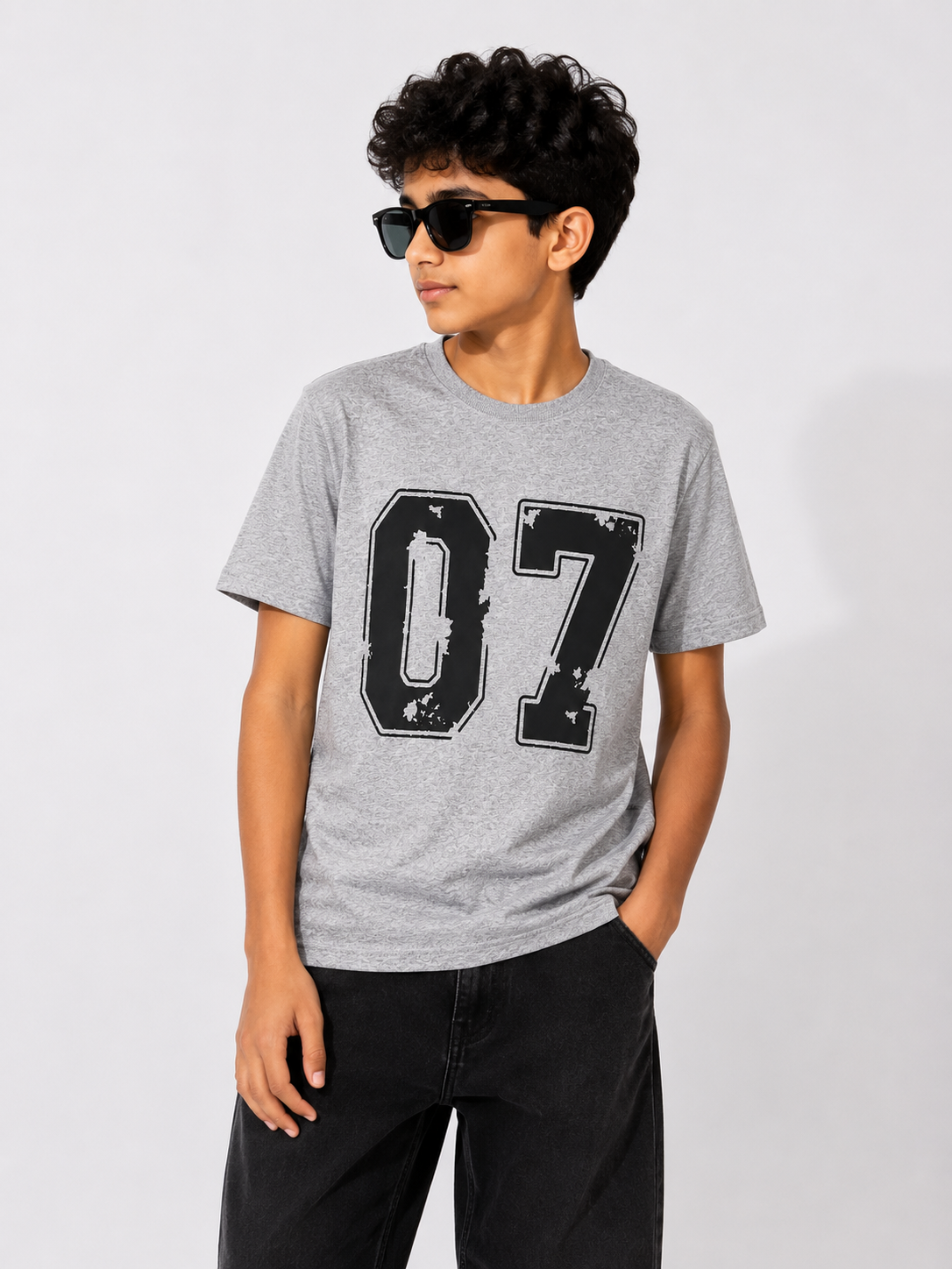 Kids 07 Graphic T-Shirt – Heather Grey