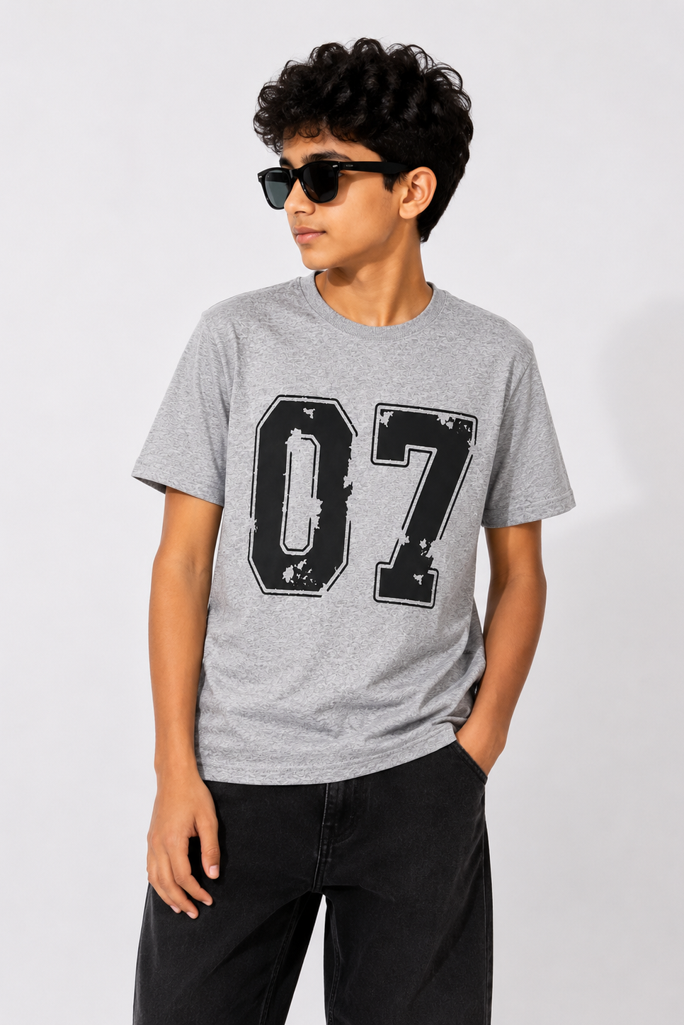 Kids 07 Graphic T-Shirt – Heather Grey
