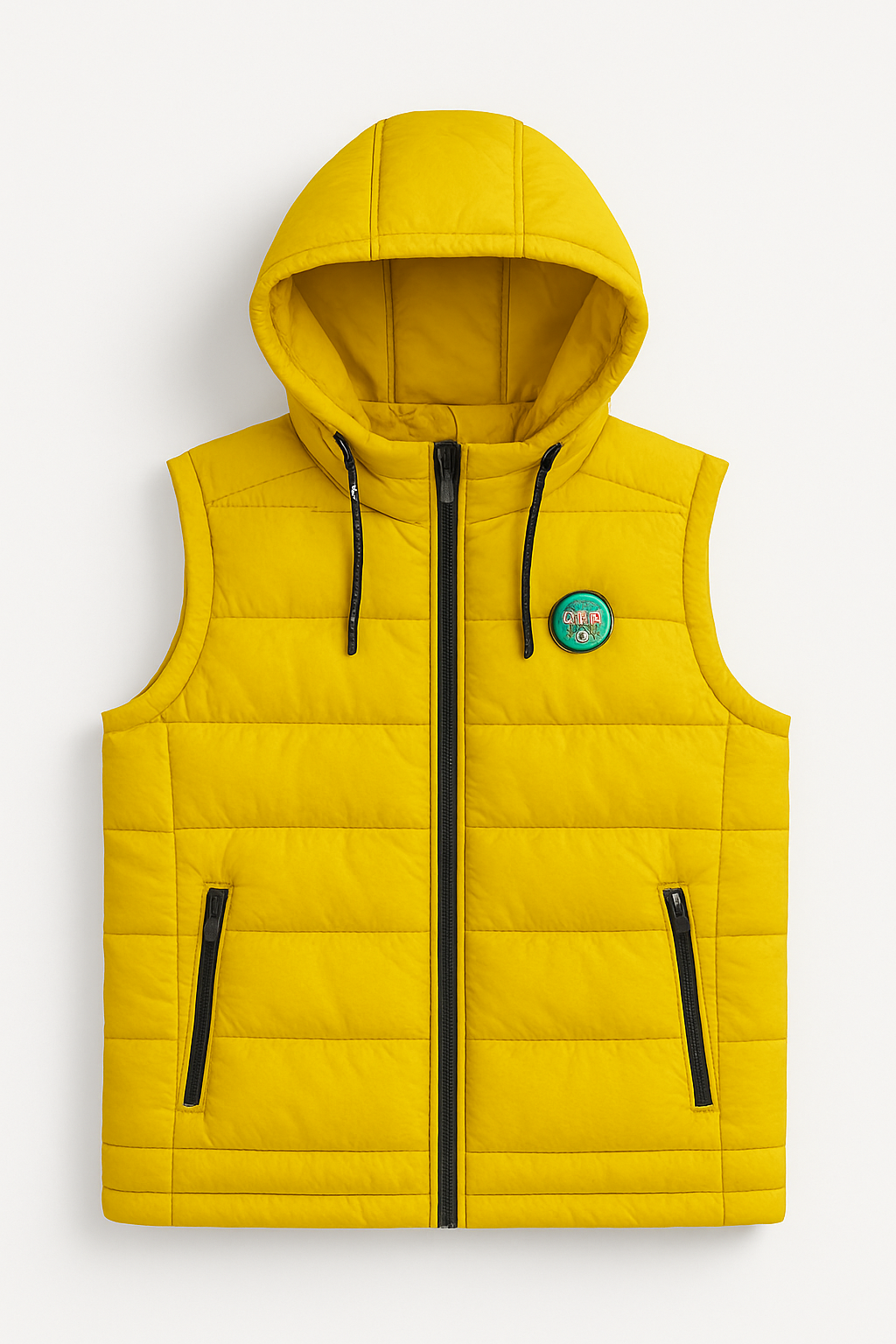 men’s Yellow hooded puffer Jacket