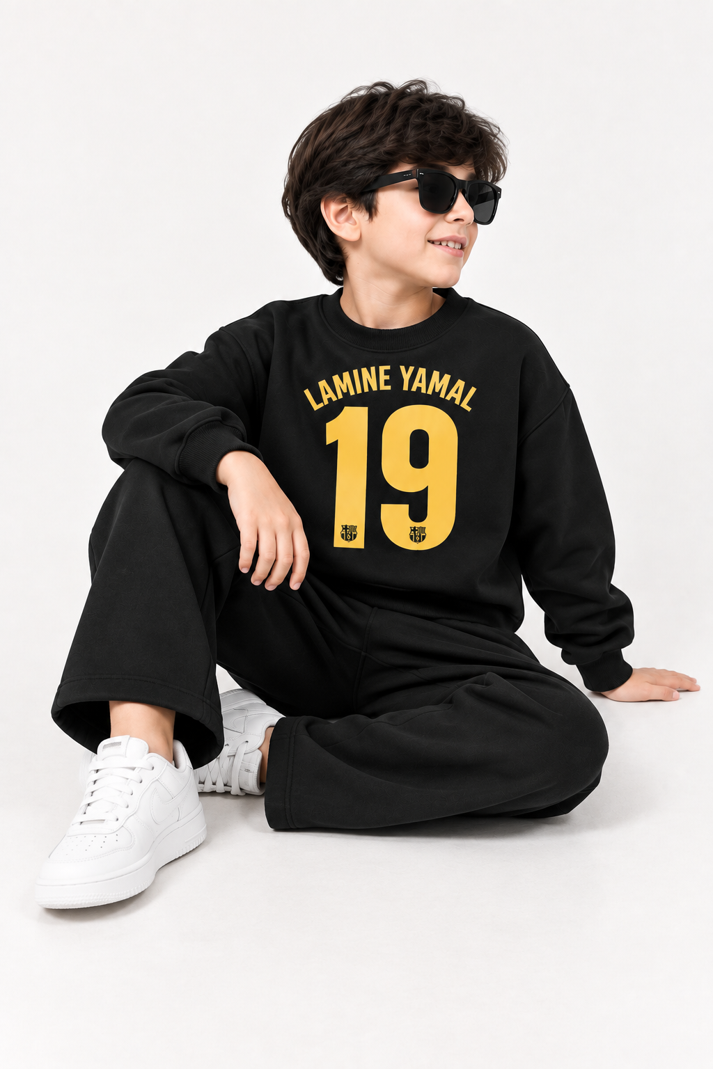 Title: Kids Black Jeep Fleece Sweatshirt & Baggy Trouser Set