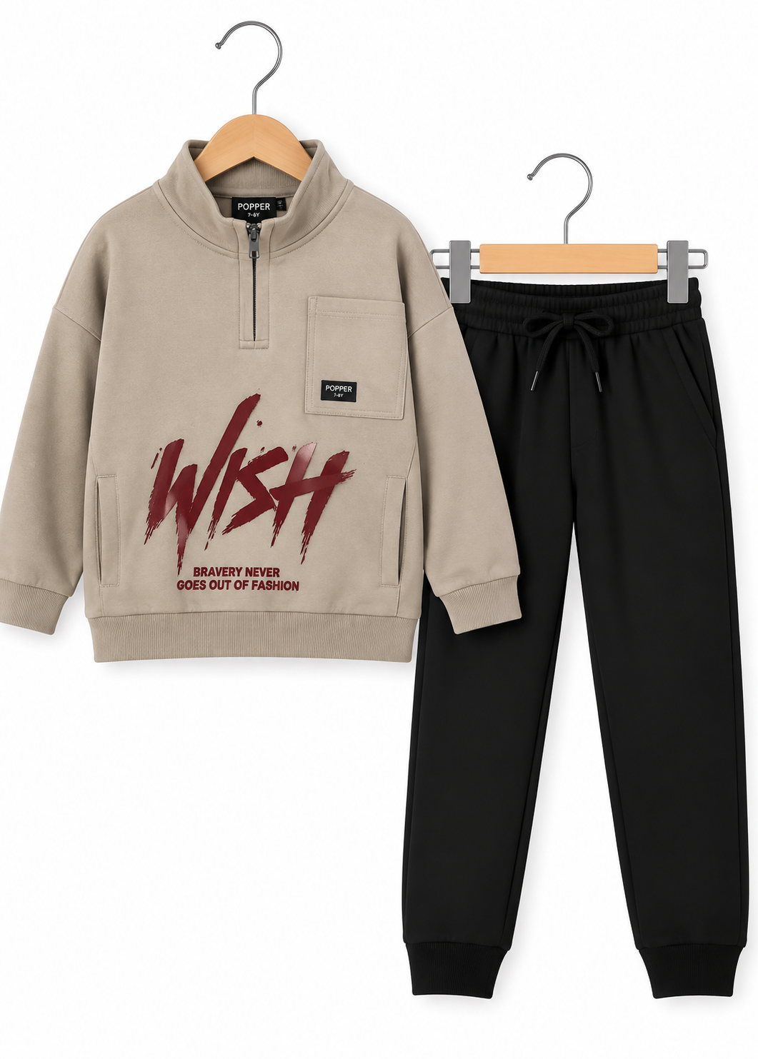 WISH Graphic Kids Half-Zip Tracksuit