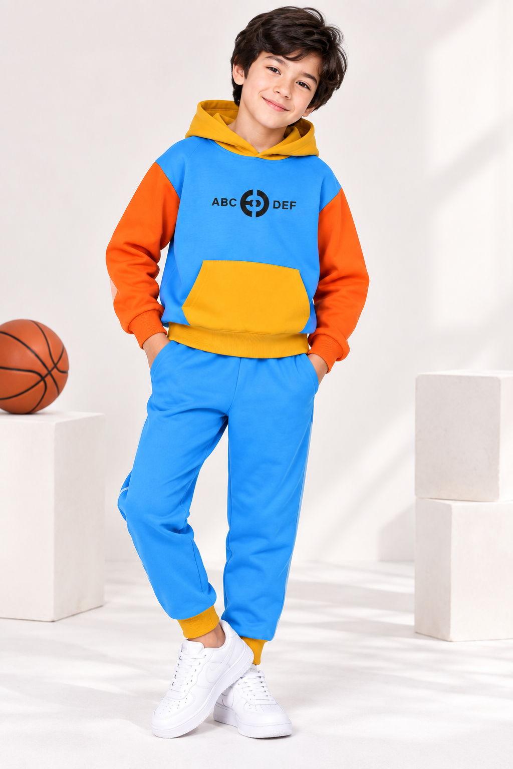 Color Block Kids Hoodie Tracksuit