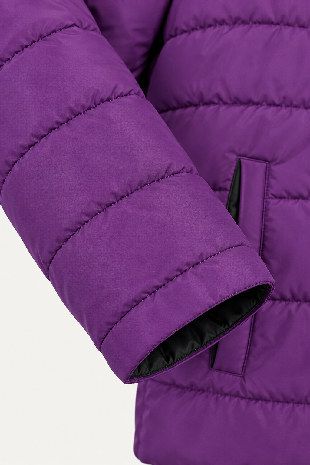 Title: Kids Purple Hooded Puffer Jacket