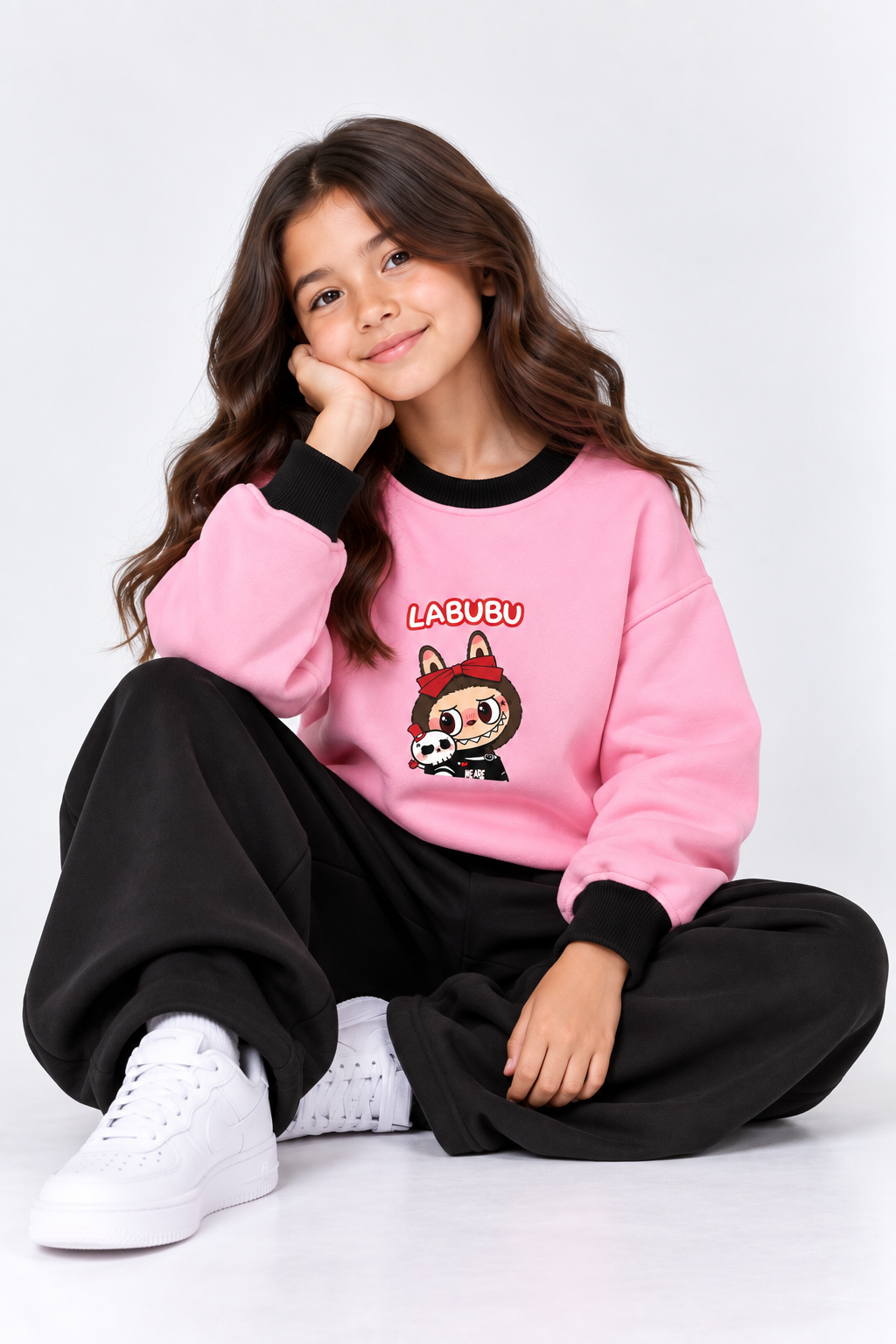 Pink Labubu Fleece Co-Ord Set for Girls