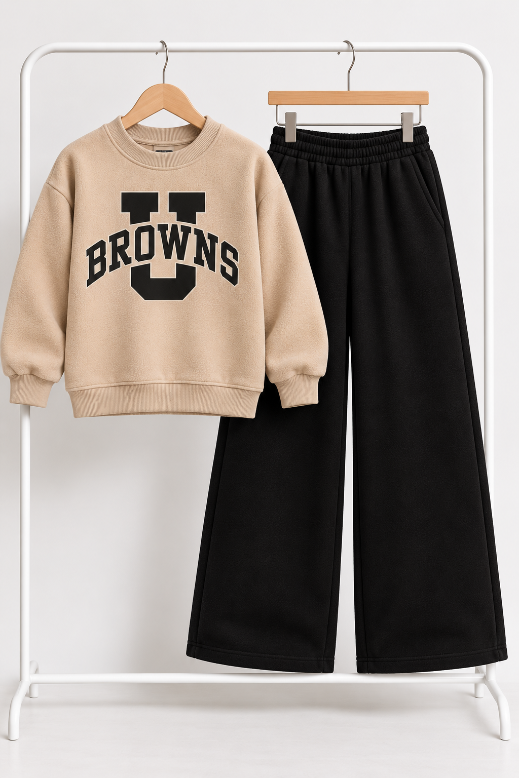 Beige BROWNS Fleece Co-Ord Set for Boys