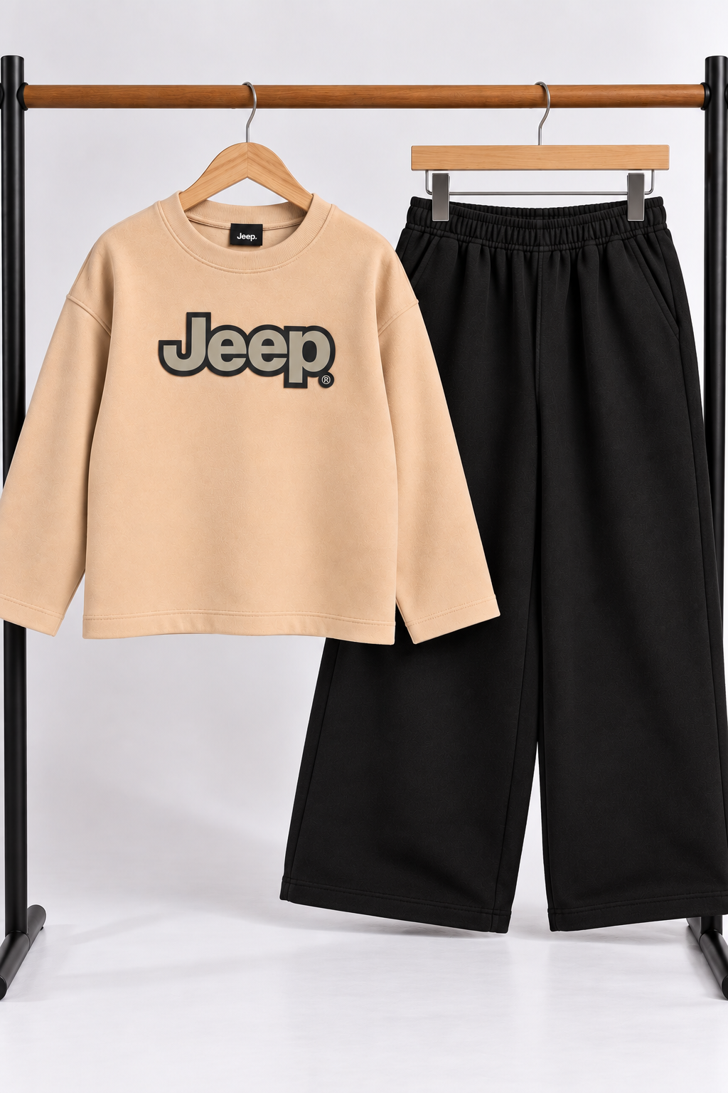 Beige Jeep Fleece Co-Ord Set for Boys