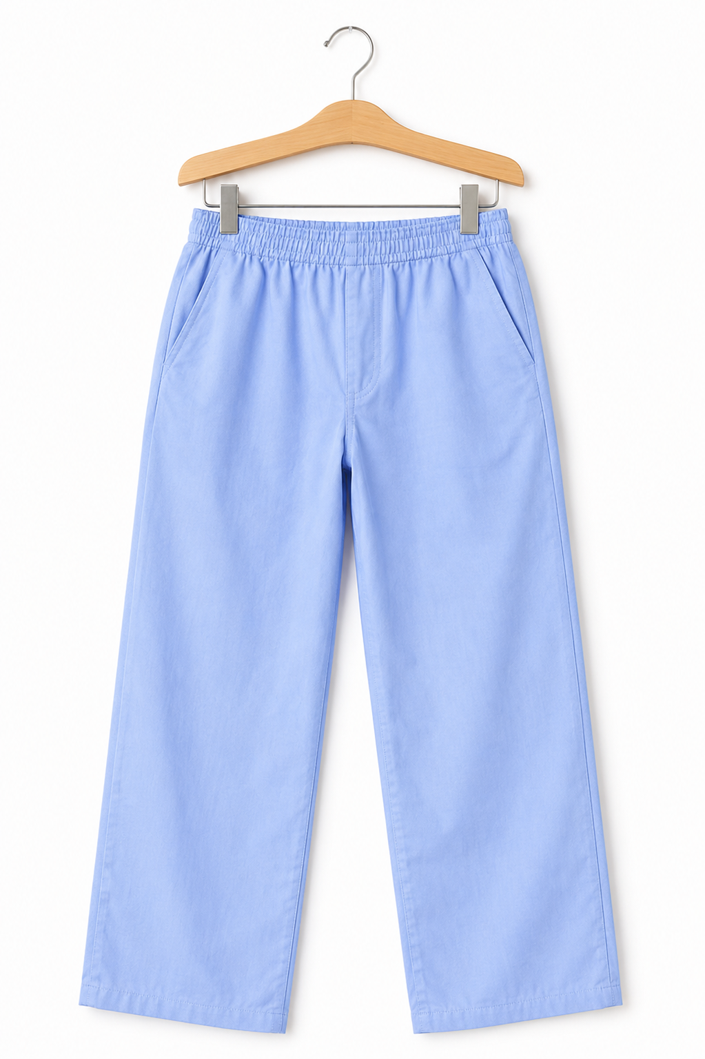 Kids Light Blue Wide-Leg Pants