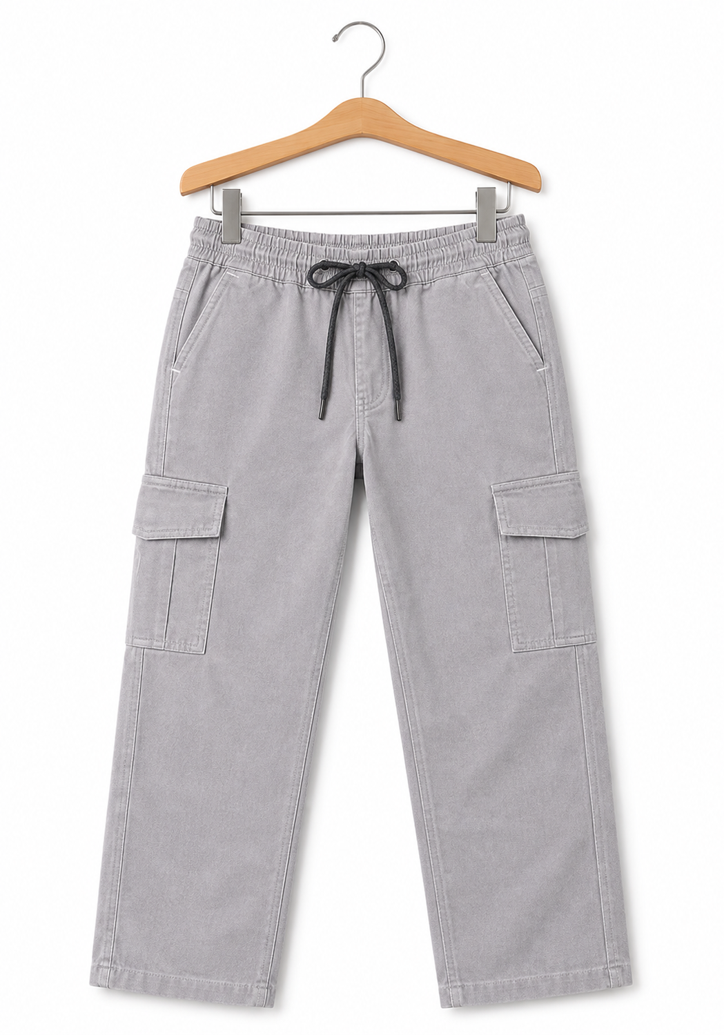 Kids Grey Cargo Pants