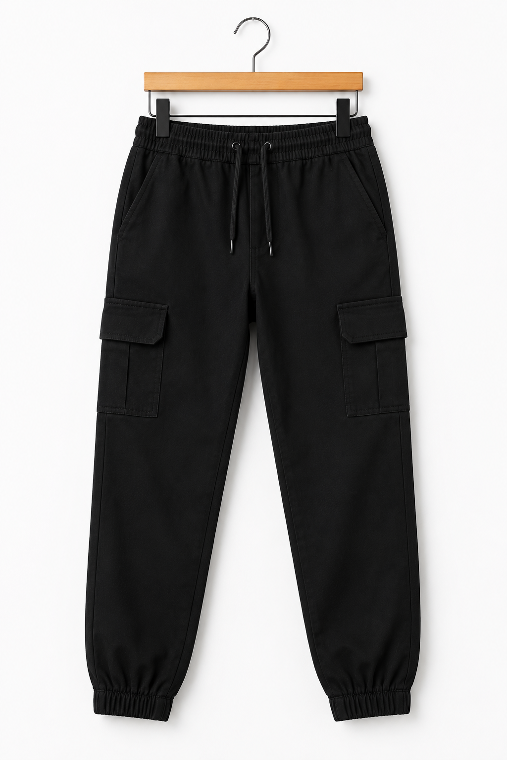 Kids Black Cargo Jogger Trouser