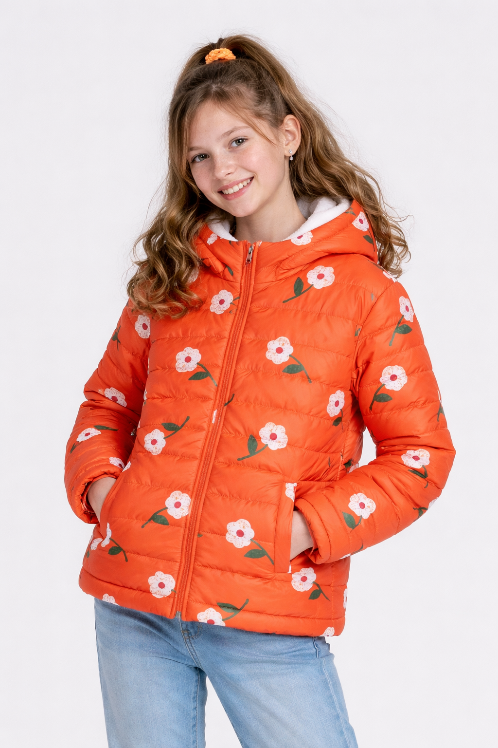 Girls Printed Hoodie Jacket
