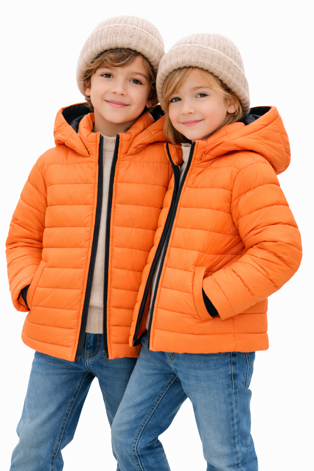 Girls Orange Hoodie Jacket