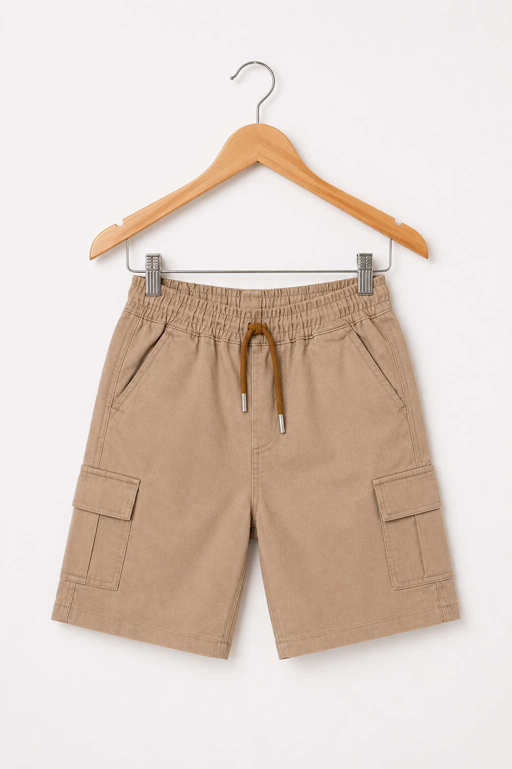Boys Beige Cargo Shorts