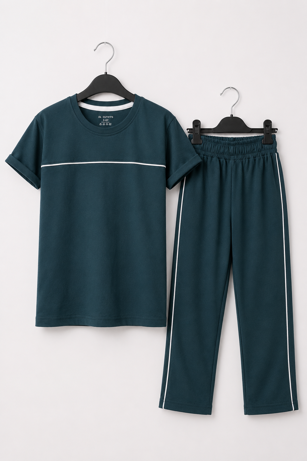 Boys' Dark Teal T-Shirt &amp; Trouser Set | Soft Cotton Summer Co-ord Outfit