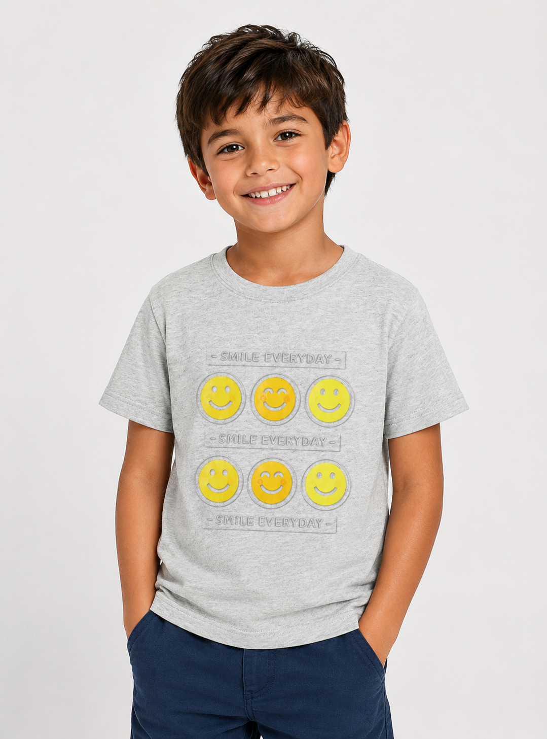Embosed Smily T Shirt