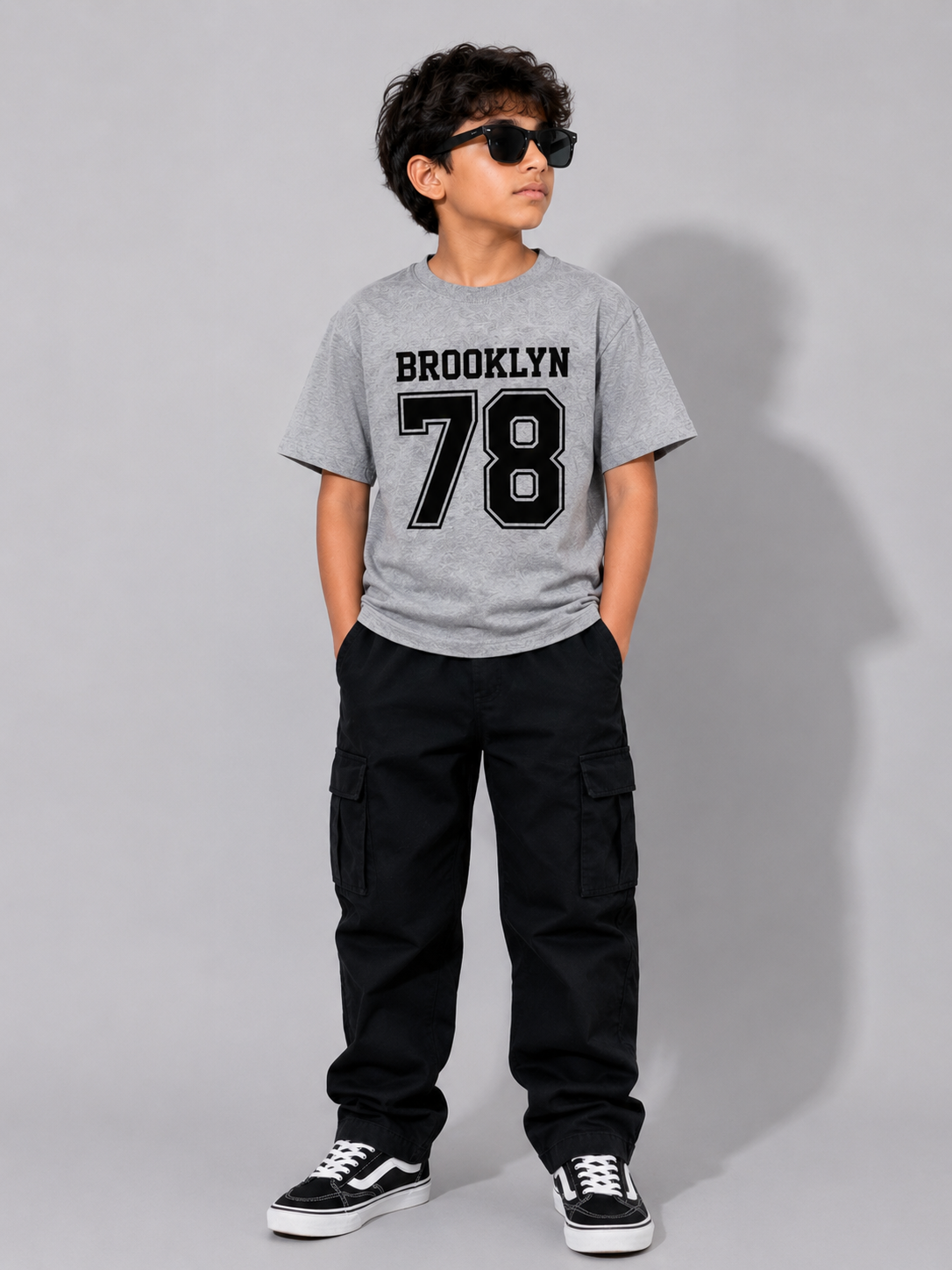 Brooklyn 78 Grey Graphic T-Shirt for Boys