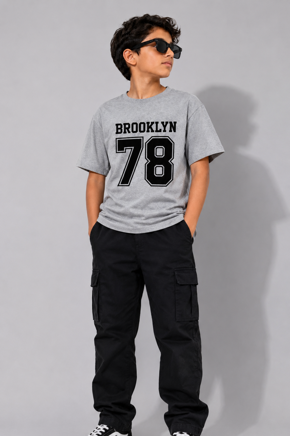 Brooklyn 78 Grey Graphic T-Shirt for Boys