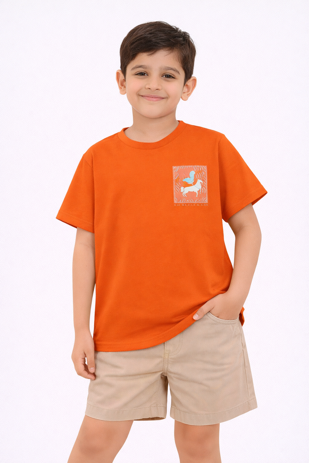 Kids Indigo Printed Soft Cotton T-Shirt