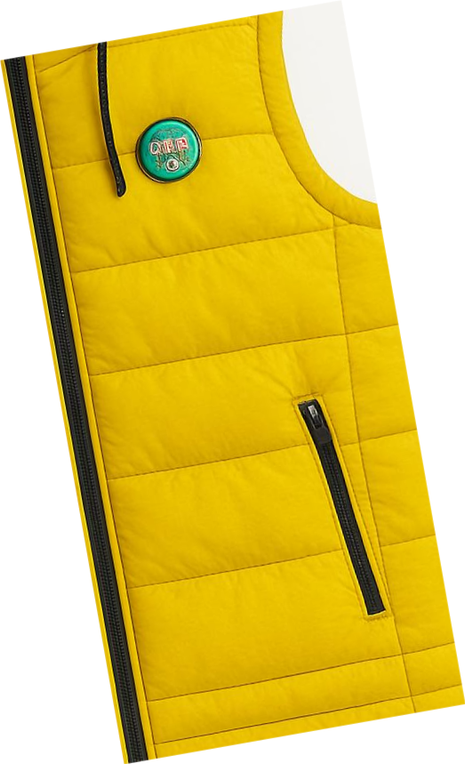 men’s Yellow hooded puffer Jacket