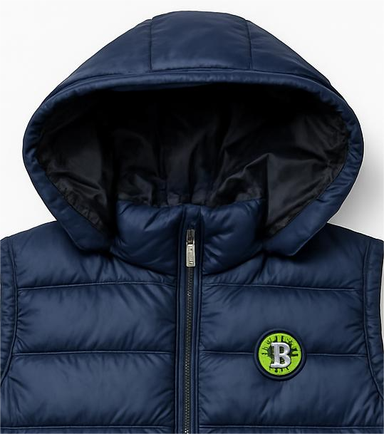 men’s Dark Blue hooded puffer Jacket