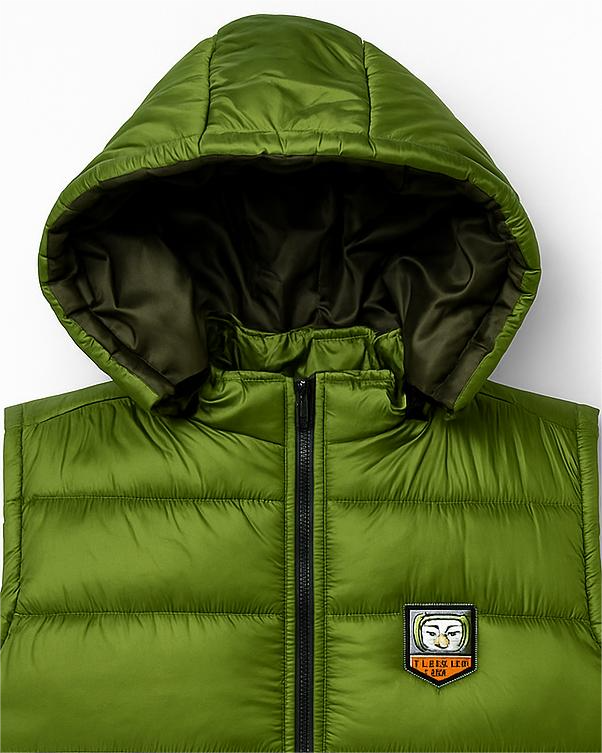 men’s Light Green hooded puffer Jacket