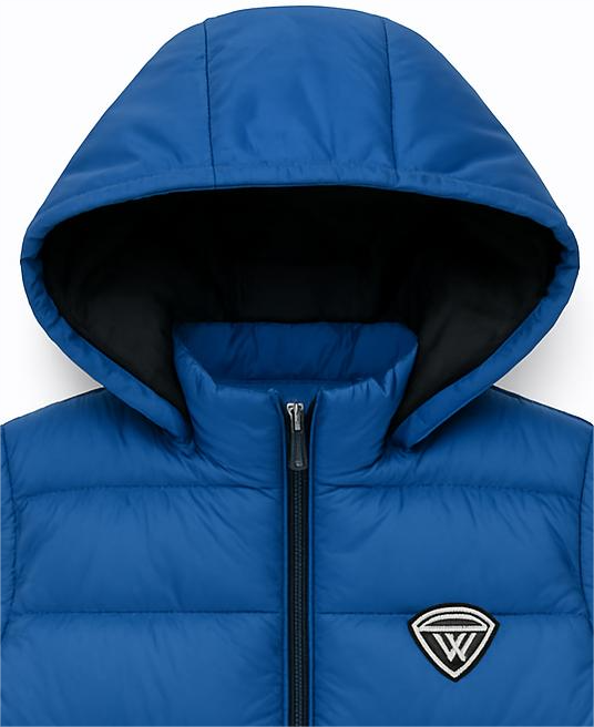 men’s Blue hooded puffer Jacket