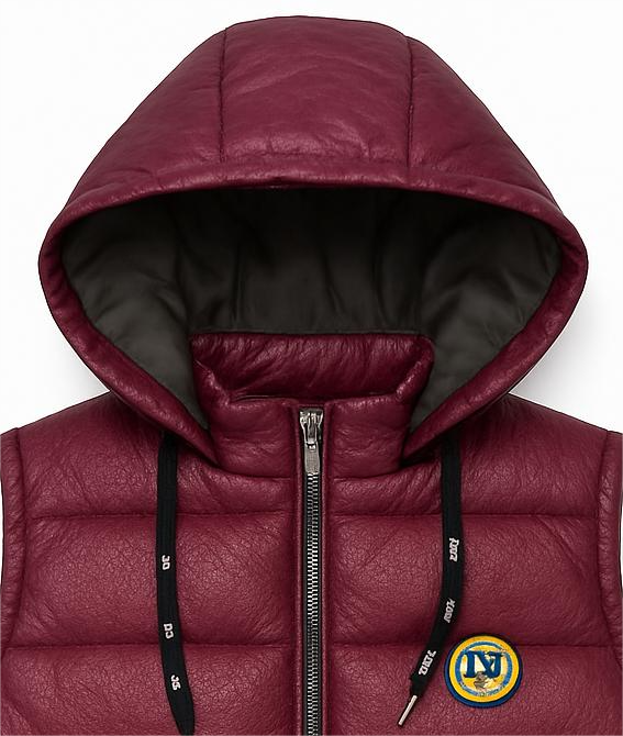men’s Light red hooded puffer Jacket