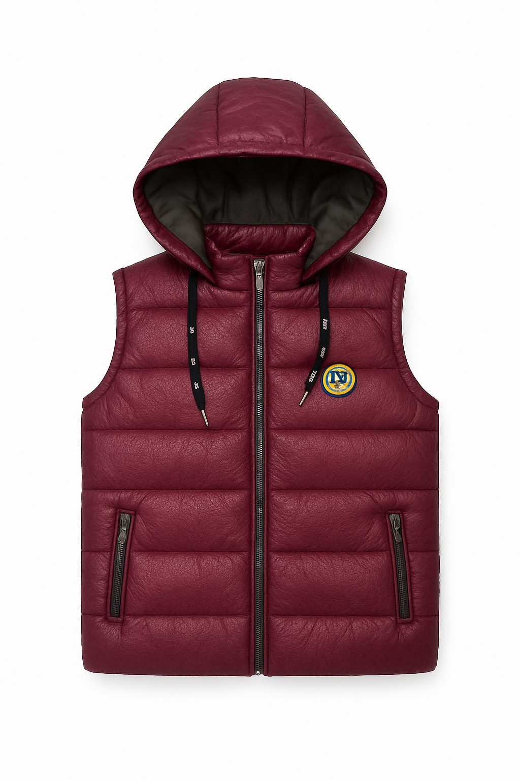 men’s Light red hooded puffer Jacket
