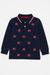 Kids Navy Blue Polo Shirt with Fire Truck Embroidery – Long Sleeve