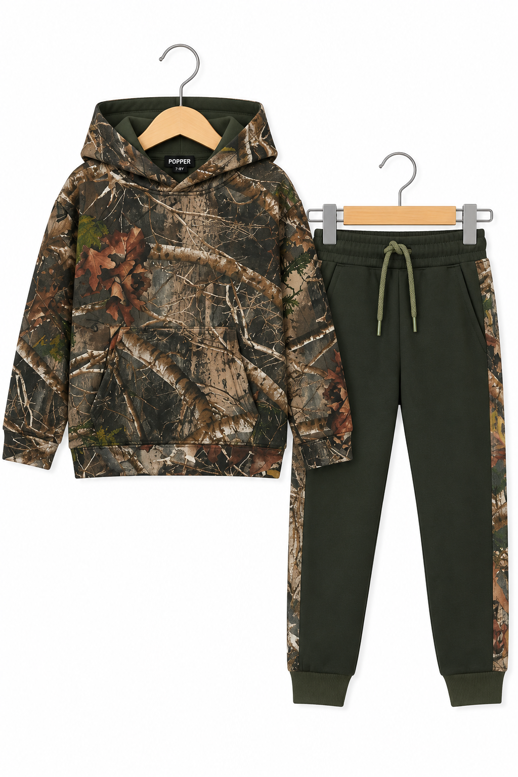 Boys Camouflage Hoodie &amp; Jogger Set – Forest Print