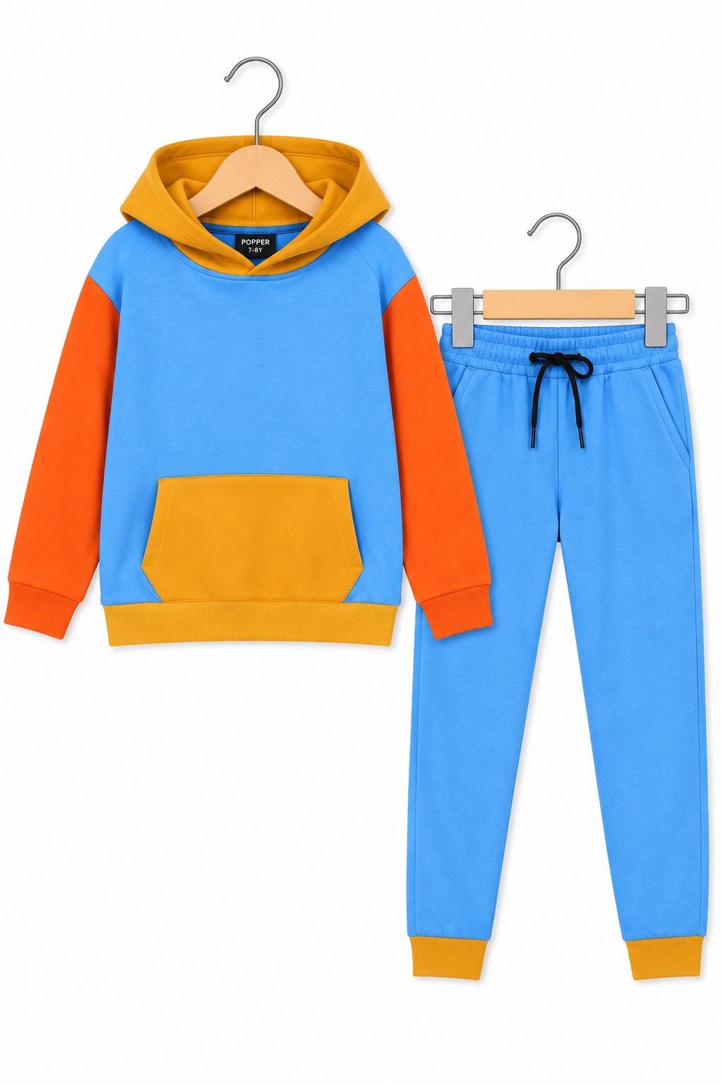 Kids Color block Hoodie &amp; Jogger Fleece Set