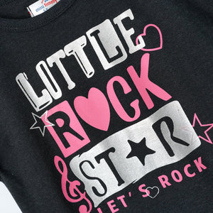 Girls Soft Cotton Black Graphic T-Shirt