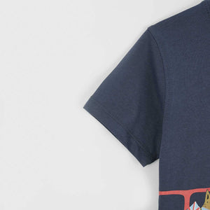 Premium Quality Navy Crew Neck Printed T-Shirt For Boys (122001)