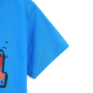 Premium Quality Blue Crew Neck Printed T-Shirt For Kids (122007)