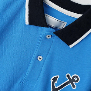 Boys Soft Cotton Printed Pique Polo Shirt