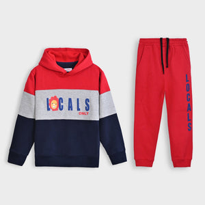 Premium Quality Color Block Printed Fleece TrackSuit For Kids