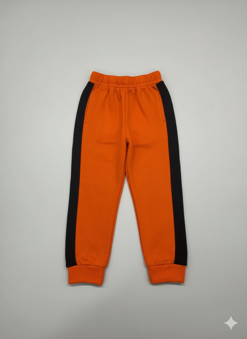 Kids' Go-Fast Tracksuit: Orange &amp; Black