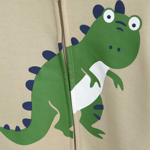 Kids "Dino" Printed Fleece Zipper Hoodie