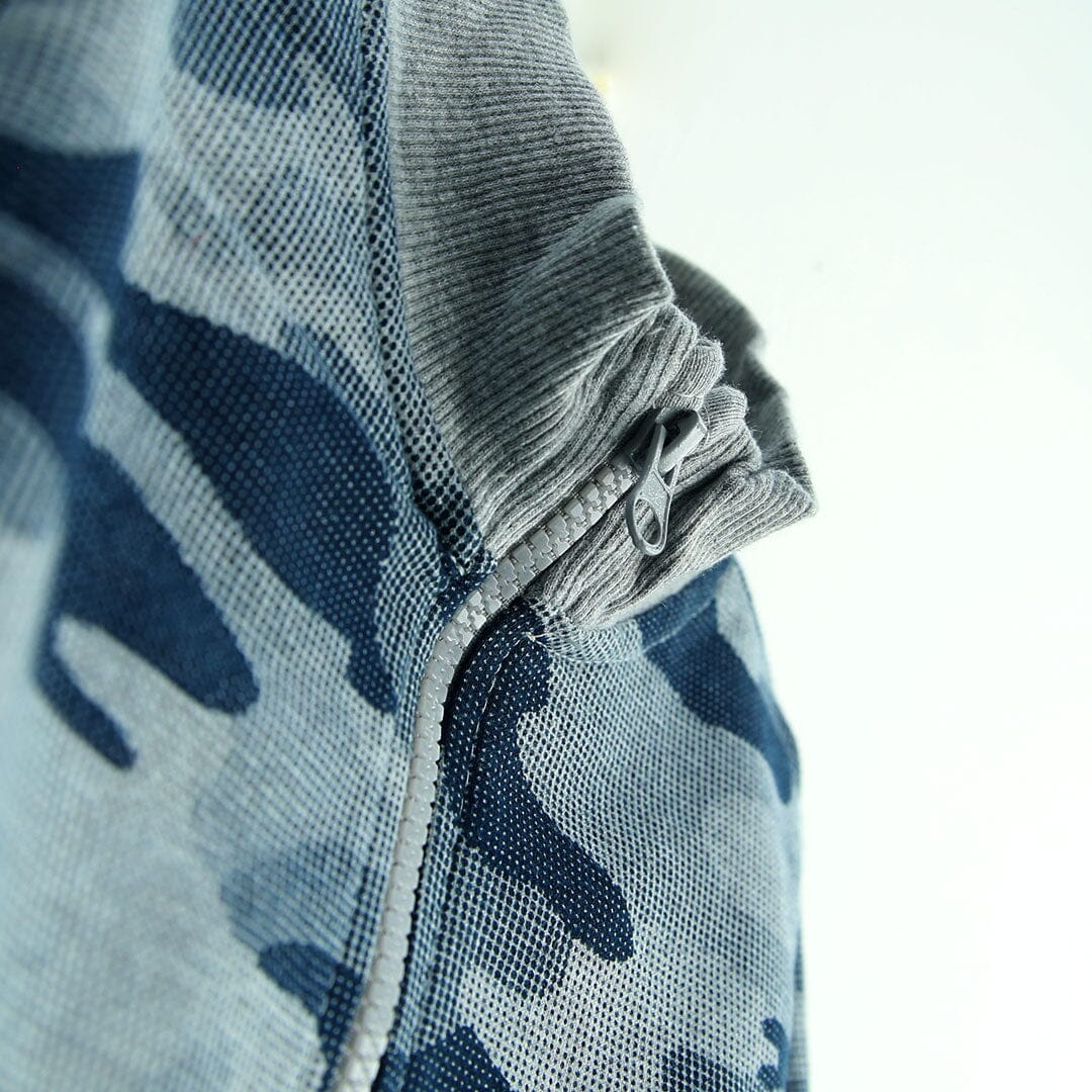 Premium Quality Camo Printed Contrast Mock Neck Zipper For Boys (121143)