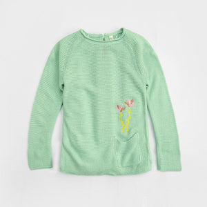 Exclusive Imported Embroided Soft Knit-Sweater With Back Snap Button For Girls (120955)