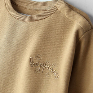 Premium Quality Brown Embroidered Sweatshirt For Girls (121733)
