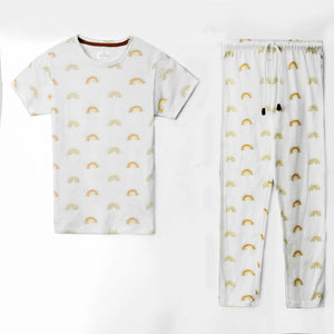 Girls All Over Graphic Jersey Pajama Set