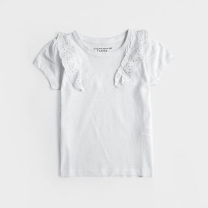 Imported White Frill Top For Girls (120688)