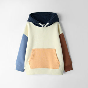 Premium Quality Color Block Pull Over Soft Fleece Hoodie For Kids (121280)
