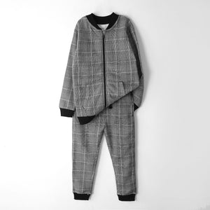 Premium Quality Check Fashion Style Fleece Zipper Track Suit For Kids (121453)