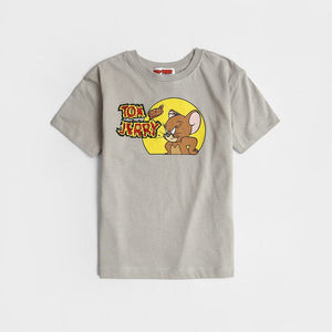 Imported Tom & Jerry Sequin Embroided Soft Cotton T-Shirt For Boys (120710)