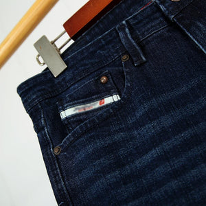 Imported Mid Night Blue 'SAINT' Slim Fit Stretch Jeans (121794)