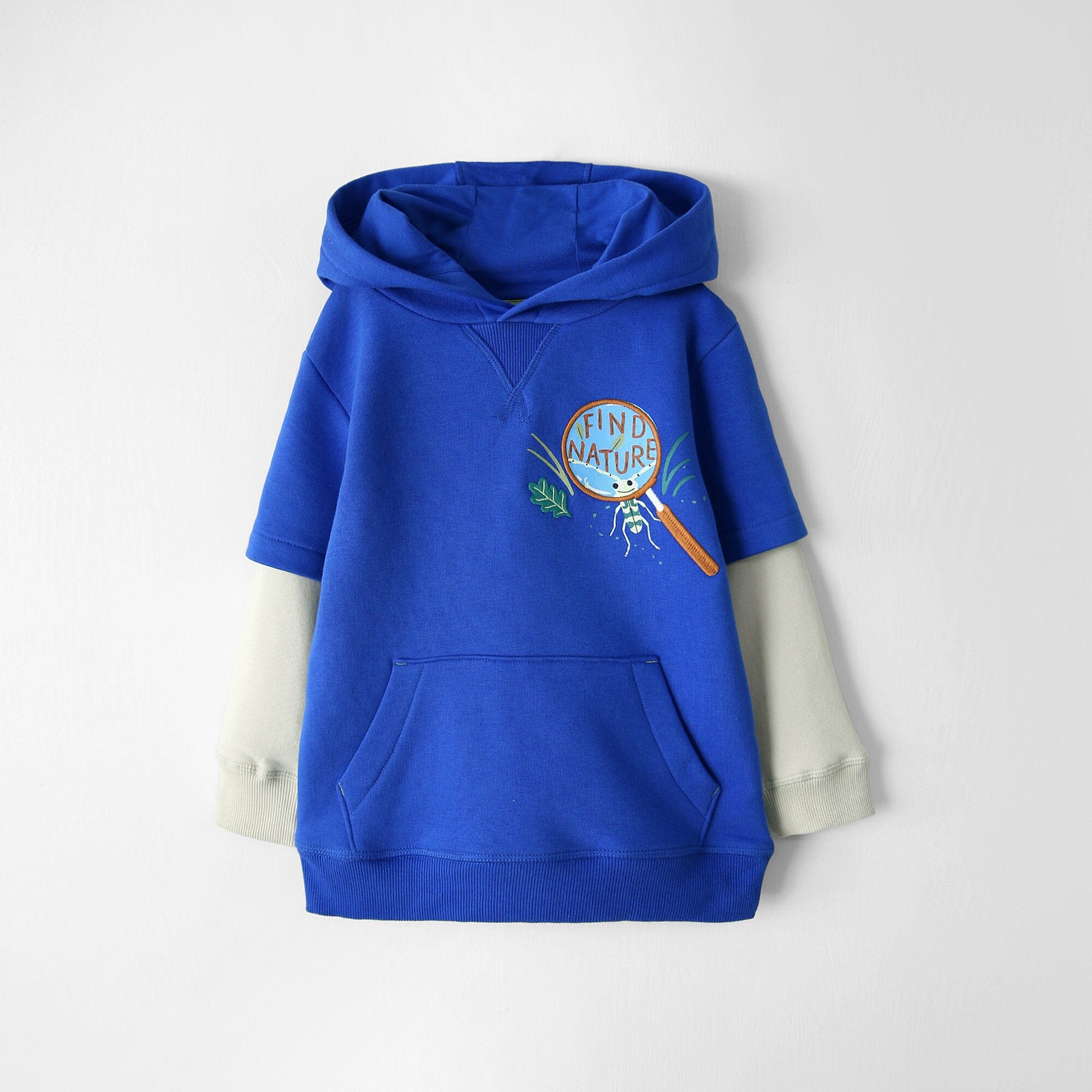 Premium Quality Blue Slogan Pull Over Soft Fleece Hoodie For Kids (121370)