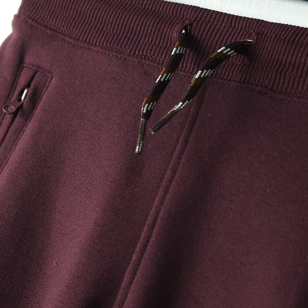 Premium Quality Burgundy Zip Pocket Fleece Jogger Trouser For Kids (121425)