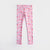 Premium Quality Pink All-Over Printed Cotton Rib Legging For Girls (120767)