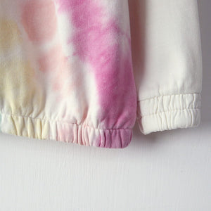 Premium Quality Tie & Dye Slogan Soft Fleece Sweatshirt For Girls (121500)
